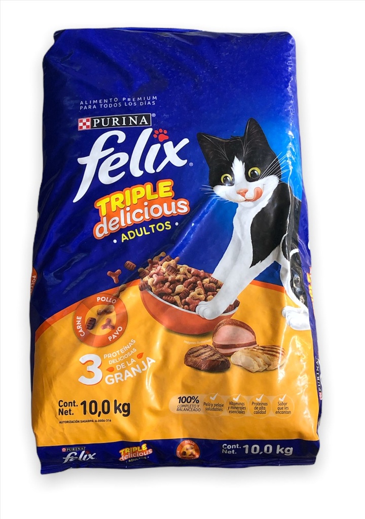 Felix Triple Delicious Adultos (10 kg)