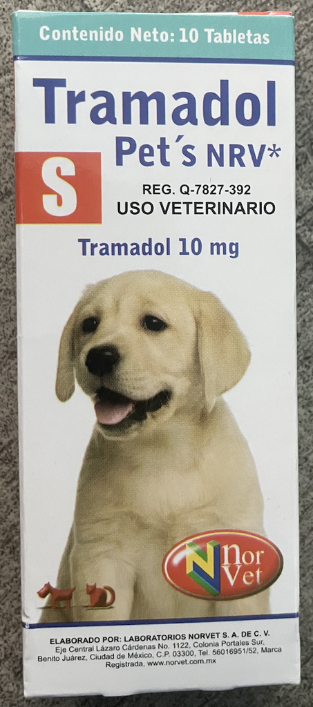 Tramadol Pets "S" 10 mg (Por Tableta)
