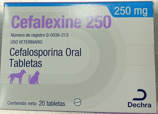 [VET00053] Cefalexine 250 mg. (20 tabletas)