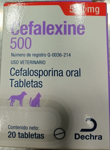 [VET00054] Cefalexine 500 mg Caja 20 tabletas